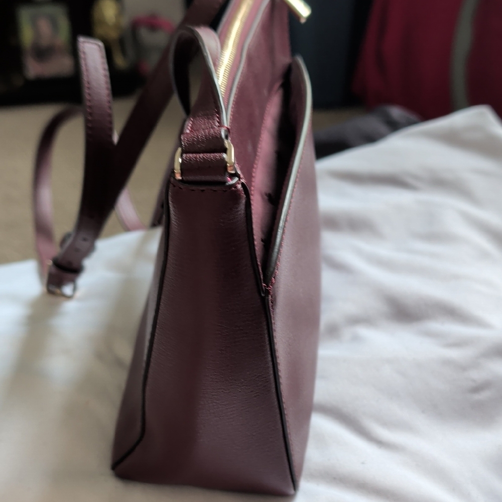kate spade Burgundy Leather Crossbody with Gold Hardware - Picture 2 of 5